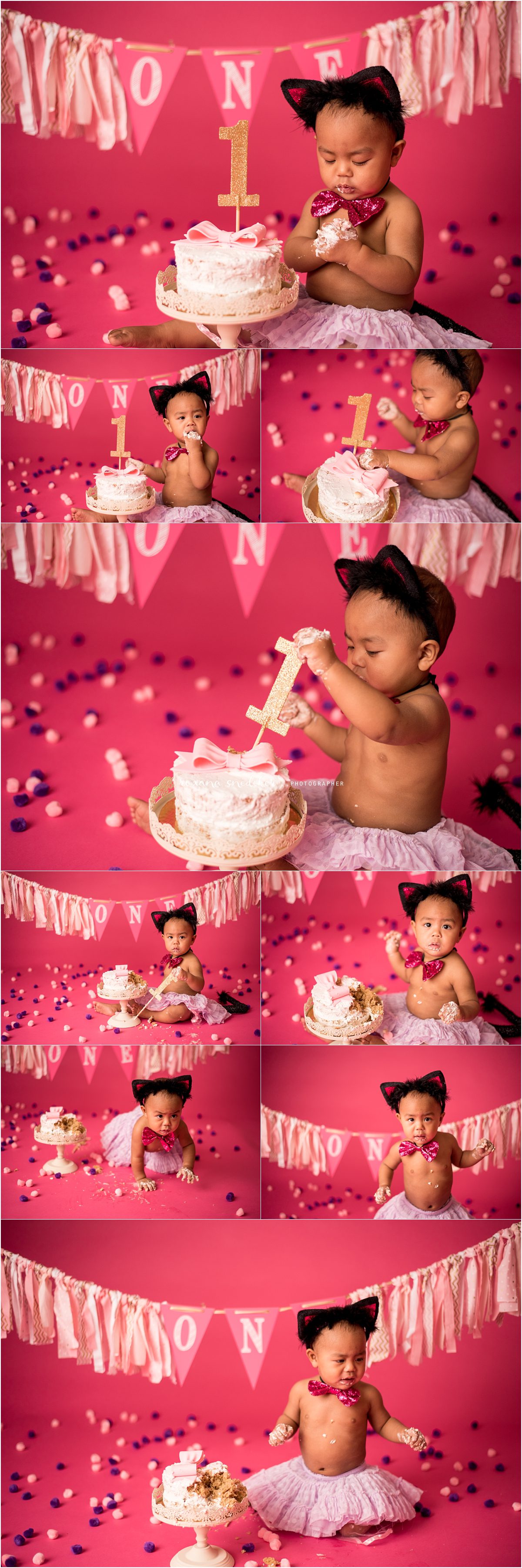 Cake smash session at studio in Indy