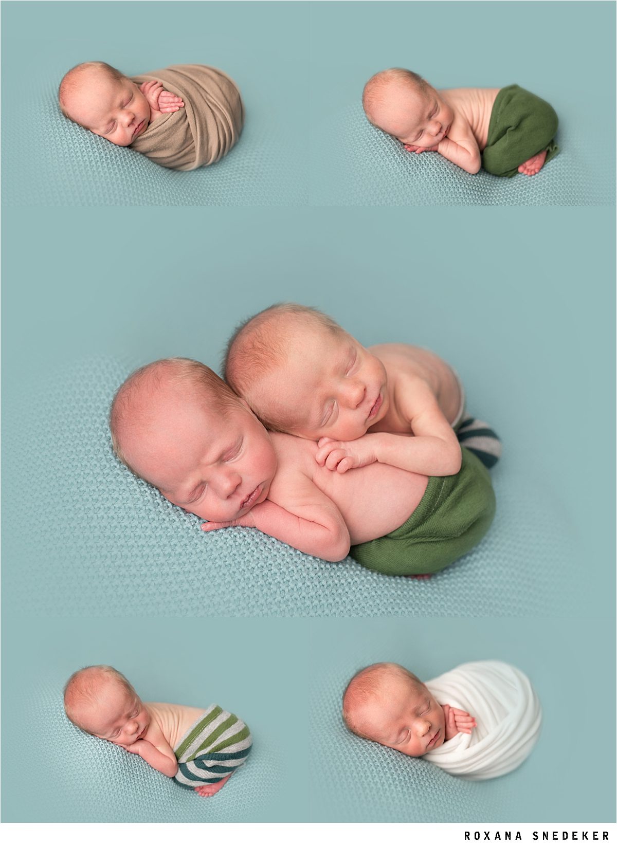 Noblesville, Indiana Newborn Photographer - Twins Studio Session