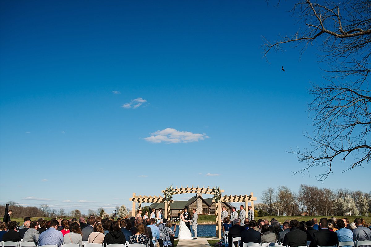 Wedding ceremony outdoors Purgatory golf club
