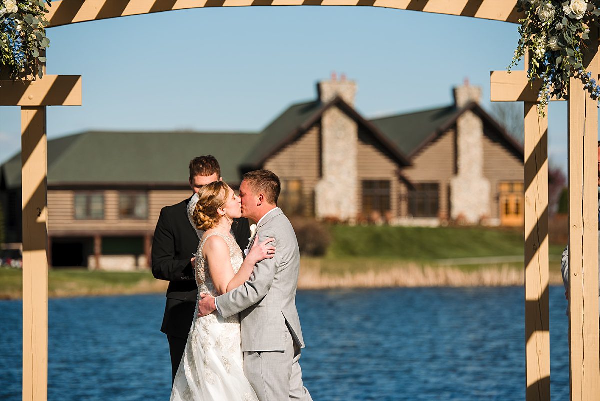 First Kiss | wedding ceremony and reception at Purgatory golf club