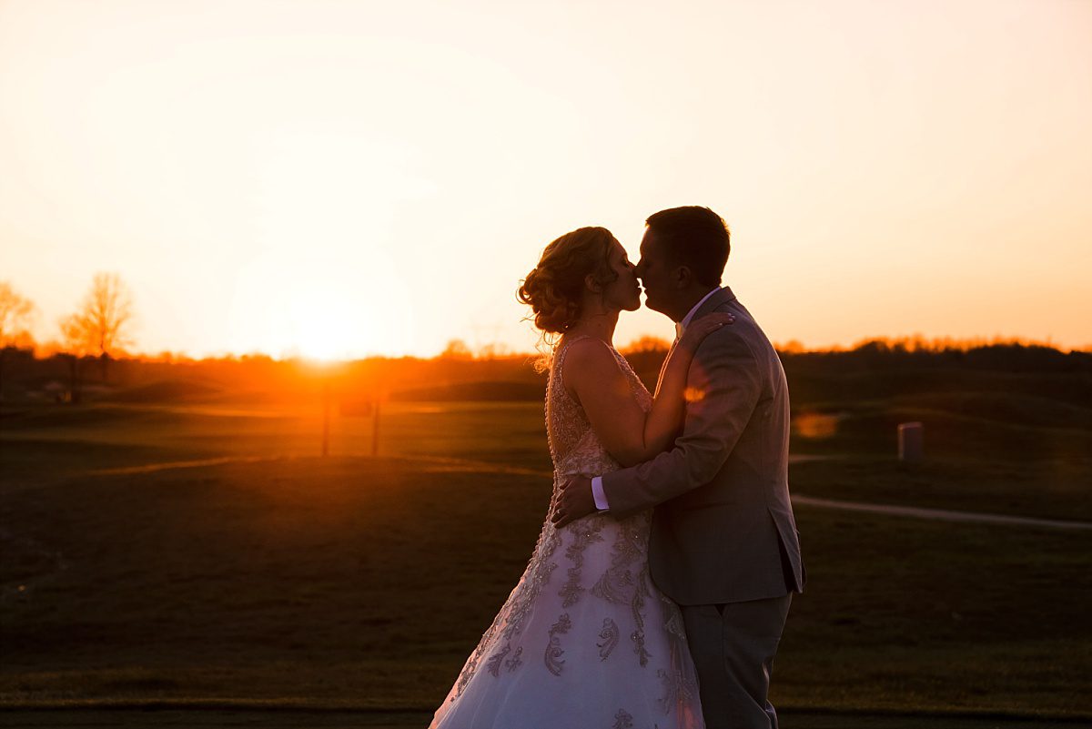 Sunset wedding images by Roxana Snedeker | Purgatory Golf Club Noblesville Wedding